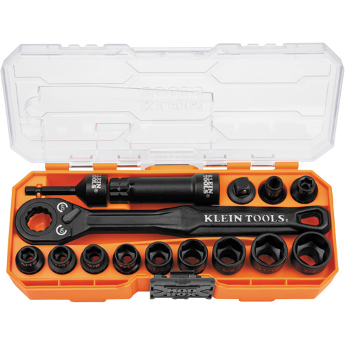 KNECT Essential Pass Through Impact Socket Set, 28 Pcs, Impact, 3/8" Drive Size OSI Industrial Sales