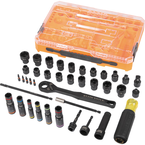 Jeu complet de douilles &agrave; chocs ouvertes & basculantes KNECT, 39 Mcx, Chocs OSI Industrial Sales