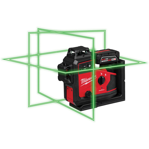 Laser vert &agrave; 3 plans sur 360° M12 avec r&eacute;cepteur et alignement automatique OSI Industrial Sales
