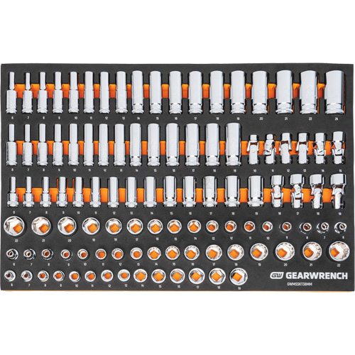 MEGAMOD Metric Mechanics Tool Set in Modular Foam Trays with Rolling Cabinet, 358 Pieces OSI Industrial Sales