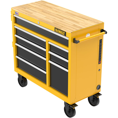 Heavy-Duty Mobile Workstation, 8 Drawers, 40" W x Yellow OSI Industrial Sales
