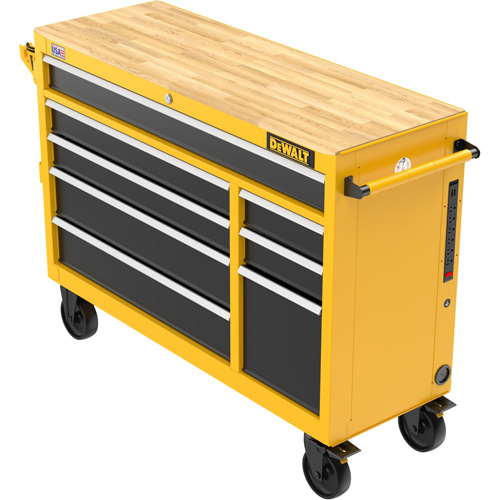 Heavy-Duty Mobile Workstation, 8 Drawers, 52" W x Yellow OSI Industrial Sales