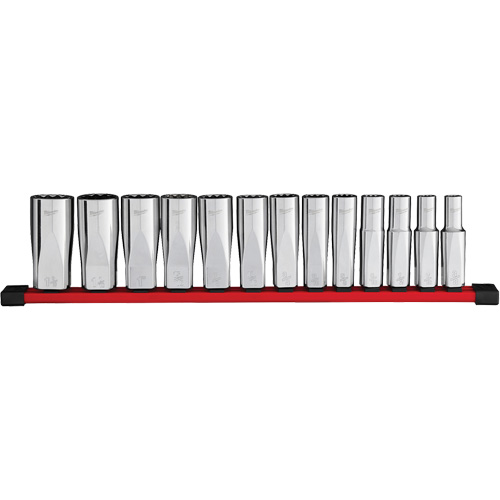 12-Point Deep Well SAE Socket Set, 13 Pcs, 1/2" Drive Size, Deep OSI Industrial Sales
