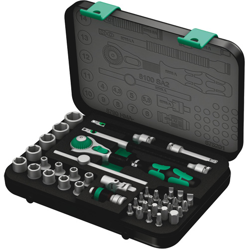8100 SA 2 Zyklop Speed Ratchet Set, 42 Pcs, 3/8" Drive Size OSI Industrial Sales