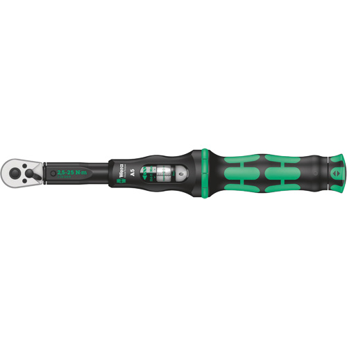 Cl&eacute; dynamom&eacute;trique Click-Torque A 5 avec cliquet r&eacute;versible, &agrave; cliquer, Entraînement 1/4" carr&eacute;, 2.5 - 25 Nm OSI Industrial Sales