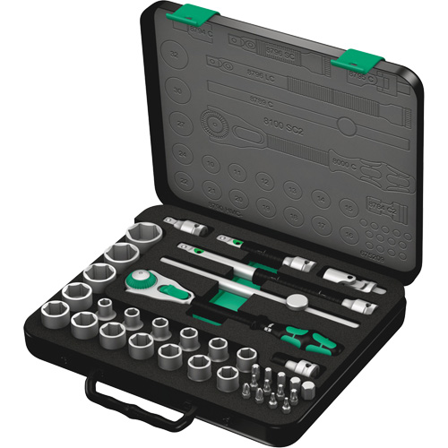 8100 SC 2 Zyklop Speed Ratchet Set, 37 Pcs, 3/8" Drive Size OSI Industrial Sales