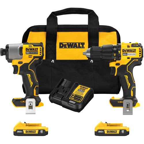 Ensemble de perfomarteau compact sans fil et sans balai de 1/2" & tournevis &agrave; chocs de 1/4", Lithium-ion, 20 V OSI Industrial Sales