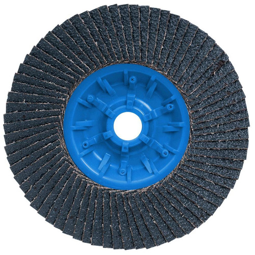 POWERBLEND TRM QC Flap Disc, 5" x 5/8"-11, Type 27, Z40 Grit, Zirconia Alumina OSI Industrial Sales