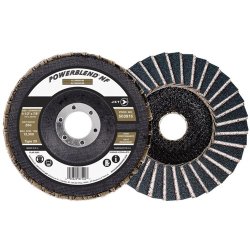 POWERBLEND NF Flap Disc, 4-1/2" x 7/8", Type 29, Z60 Grit, Zirconia Alumina OSI Industrial Sales