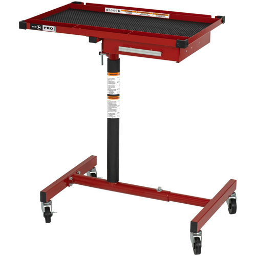 JUHT-220S Adjustable-Height Under-Hood Tool Tray, 1 Drawers, 19-7/8" L x 28-3/4" W x 47-3/4" H, Black/Red OSI Industrial Sales