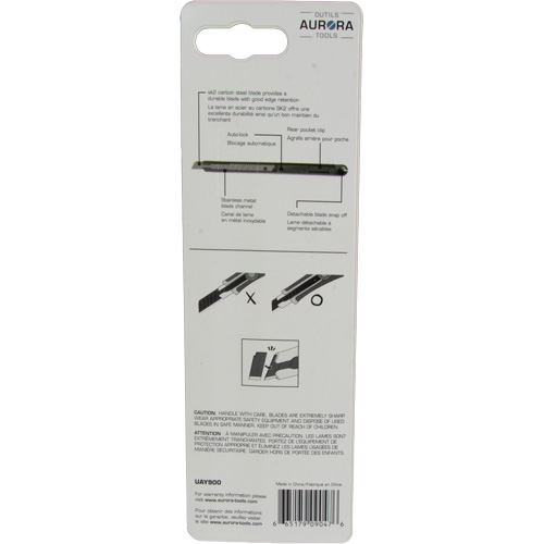 9mm Standard-Duty Knife, Stainless Steel, Plastic Handle OSI Industrial Sales