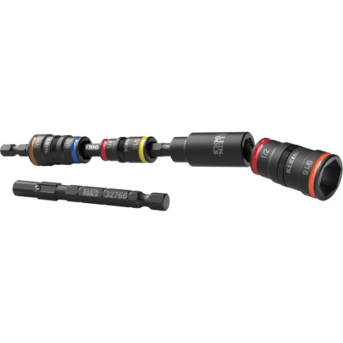 Jeu de douilles r&eacute;versibles &agrave; impact avec adaptateur pivotant, Hexagonale, Prise 1/4", 6 mr OSI Industrial Sales