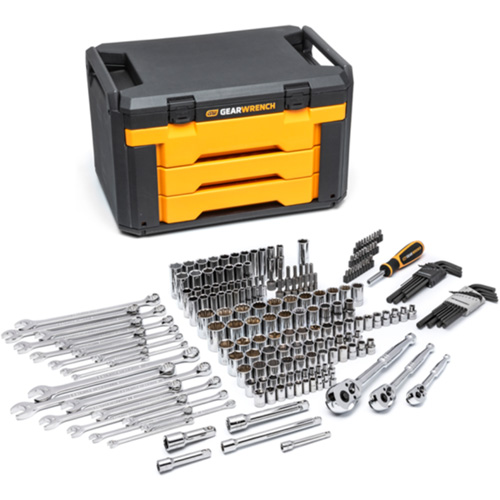 Mechanics Tool Set in 3 Drawer Storage Box OSI Industrial Sales