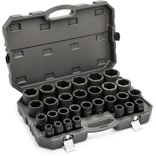 6 Point SAE Socket Set, 29 Pcs, Impact, 3/4" Drive Size, Deep OSI Industrial Sales