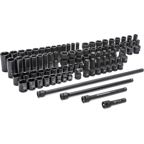 6 Point SAE/Metric Master Socket Set, 80 Pcs, Impact, 3/8" Drive Size, Deep OSI Industrial Sales