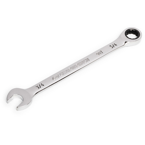 90-Tooth Ratcheting Combination Wrench, 12 Point, 3/4", Chrome Finish OSI Industrial Sales