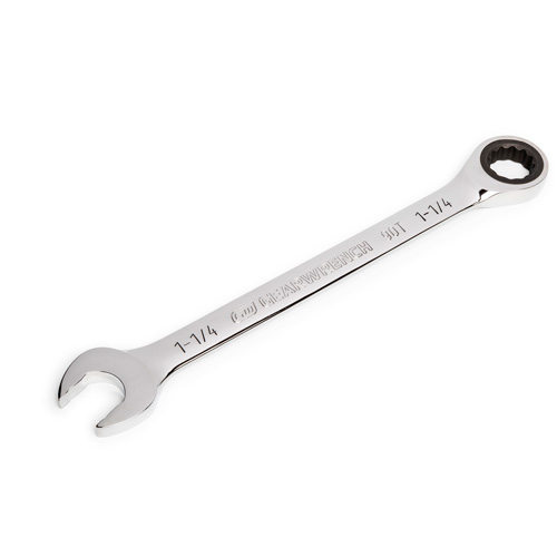 90-Tooth Ratcheting Combination Wrench, 12 Point, 1-1/4", Chrome Finish OSI Industrial Sales