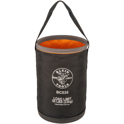 Straight Utility Bucket, 17" L x 12" W x 4" H, Nylon, Black/Grey/Orange OSI Industrial Sales