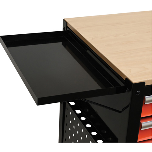 Utility Cart, 4 Drawers, Black/Orange OSI Industrial Sales