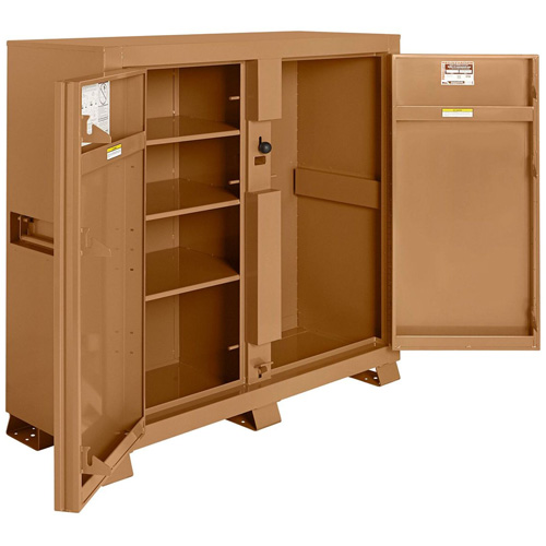 Model 111 Jobsite Cabinet with Padlock, Steel, 47.5 Cubic Feet, Tan OSI Industrial Sales