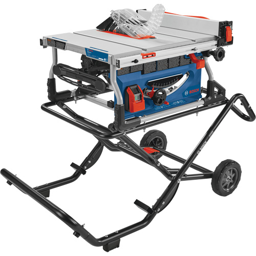 Jobsite Table Saw with Gravity-Rise Wheeled Stand, 120 V, 15 A, 3800 RPM OSI Industrial Sales