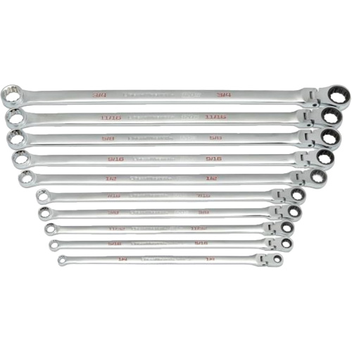 120XP Universal Spline XL Flex Head GearBox Wrench Set, Ratcheting Box, 10 Pieces, Imperial OSI Industrial Sales
