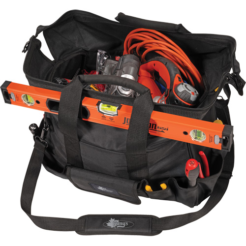 Phantom Collection 18" Contractor's Tool Bag, Ballistic Polyester, 25 Pockets, Black OSI Industrial Sales