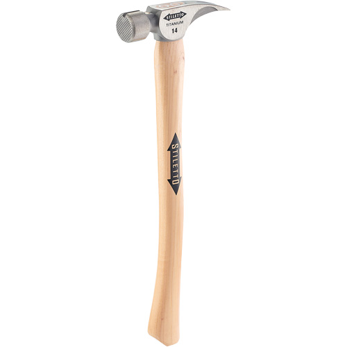 Marteau &agrave; face en titane frais&eacute;e avec manche incurv&eacute; en noyer, 14 oz, Prise en Bois, 18" lo OSI Industrial Sales