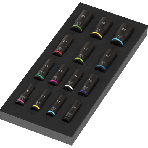 Foam Insert Zyklop B Impaktor Deep Socket Set 1, 15 Pcs, Impact, 3/8" Drive Size, Deep OSI Industrial Sales