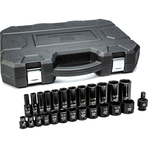 6-Point SAE Socket Set, 25 Pcs, Impact, 3/8" Drive Size, Deep OSI Industrial Sales