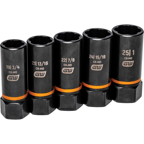 Bolt Biter Extraction Socket Set, 5 Pcs, Impact, 1/2" Drive Size, Deep OSI Industrial Sales