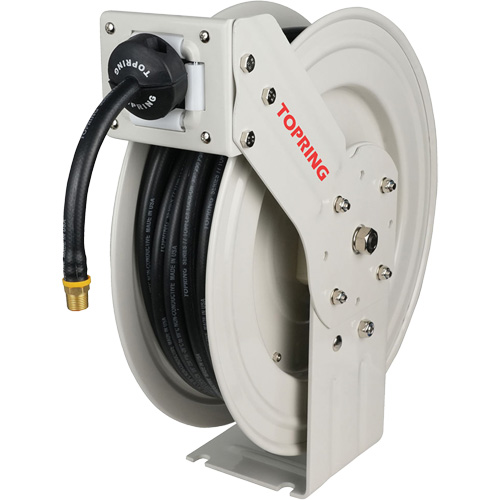 D&eacute;vidoir de tuyau &agrave; rappel automatique &agrave; bras simple de type L MAXREEL avec tuyau en caoutchouc, Air, 3/8" x 50', Tuyau simple, 250 PSI OSI Industrial Sales