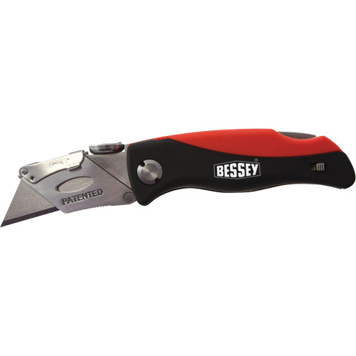 Couteau utilitaire pliant, 2-3/8" lame, poign&eacute;e en Plastique/Coussin&eacute;e OSI Industrial Sales