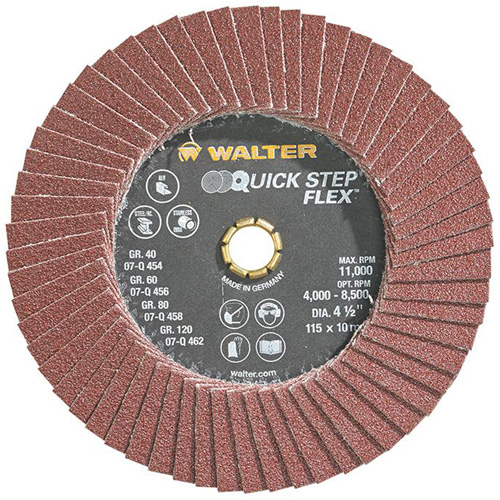Disque &agrave; lamelles QUICK-STEP FLEX, 4-1/2" x Type 29, Grain 80, Oxyde d'aluminium OSI Industrial Sales