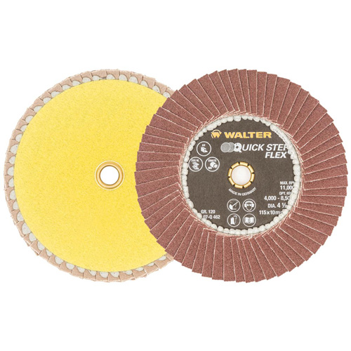 Disque &agrave; lamelles QUICK-STEP FLEX, 4-1/2" x Type 29, Grain 120, Oxyde d'aluminium OSI Industrial Sales
