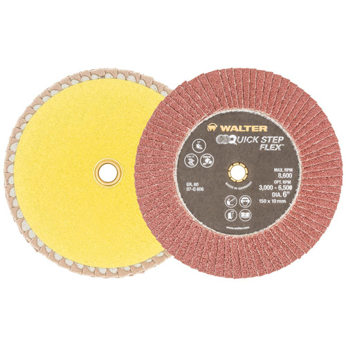 Disque &agrave; lamelles QUICK-STEP FLEX, 6" x Type 29, Grain 60, Oxyde d'aluminium OSI Industrial Sales