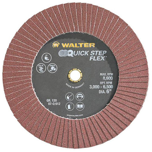 Disque &agrave; lamelles QUICK-STEP FLEX, 6" x Type 29, Grain 120, Oxyde d'aluminium OSI Industrial Sales
