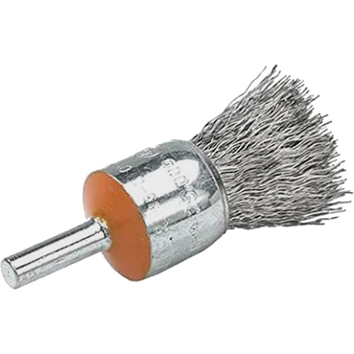 Mounted End Brush with Crimped Wires, 1/2", 0.02" Fill, 1/4" Shank OSI Industrial Sales