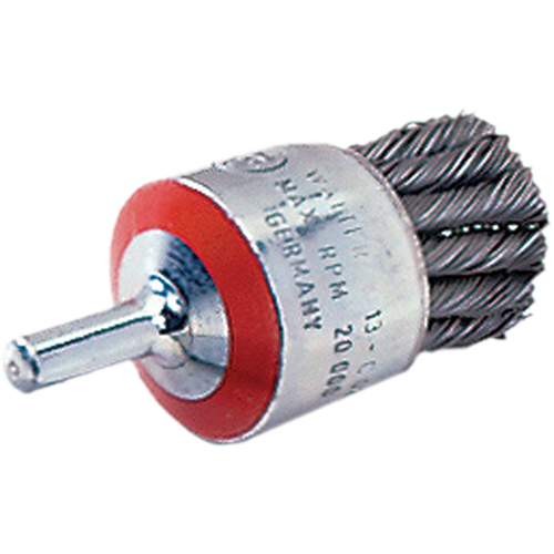 Mounted Knot-Twisted Wire Brush, 1-1/8" Dia., 0.02" Wire Dia., 1/4" Shank OSI Industrial Sales