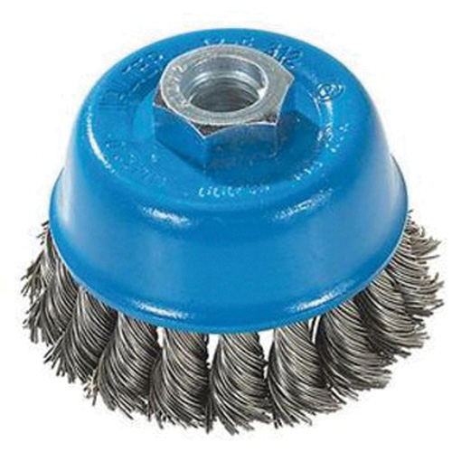 Knot-Twisted Wire Cup Brush, 3" Dia. x M10x1.25 Arbor OSI Industrial Sales