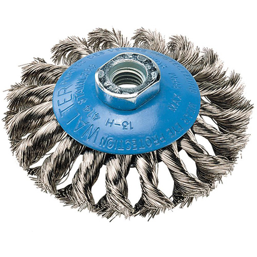 Knot-Twisted Wire Saucer Cup Brush, 6" Dia. x 5/8"-11 Arbor OSI Industrial Sales