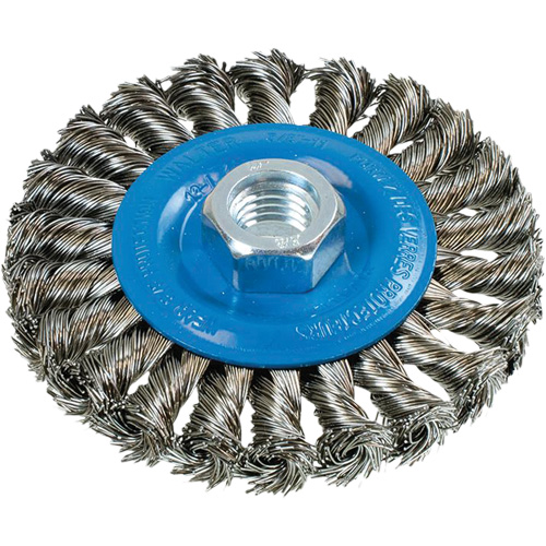 Brosse rotative &agrave; fils nou&eacute;s large, Arbre 5/8"-11, Acier OSI Industrial Sales