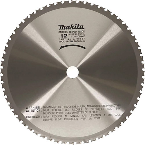 Cut Off Saw Blade for Portable Cut Off Saws, 12", 60 Teeth, Metal Use OSI Industrial Sales