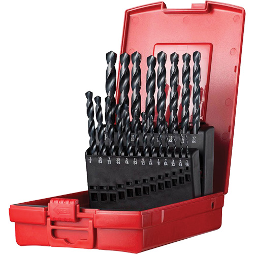 Jobber Length Drill Bit Set, 21 Pieces, High Speed Steel OSI Industrial Sales