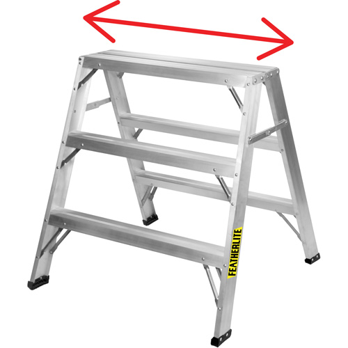 Industrial-Duty Sawhorse, 2' H x 31.9375" W x 23.50" D, 300 lbs. Capacity, Aluminum OSI Industrial Sales