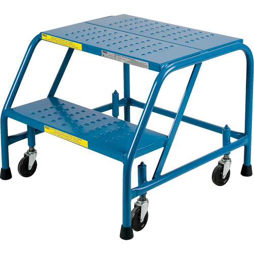 Rolling Step Ladder, 2 Steps, 18" Step Width, 19" Platform Height, Steel OSI Industrial Sales