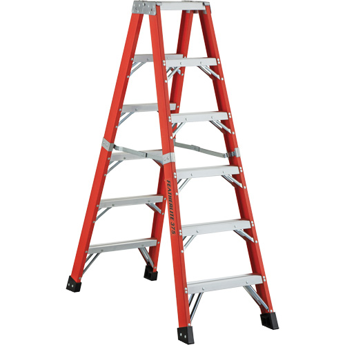 6600 AA Series Industrial Extra Heavy-Duty 2-Way Stepladders, Fibreglass, 375 lbs. Capacity, 4' OSI Industrial Sales