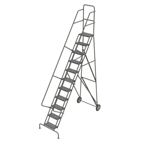 &eacute;chelles roulantes en acier, 11 marches, Largeur de la marche 16", Hauteur de la plateforme 110", Acier OSI Industrial Sales