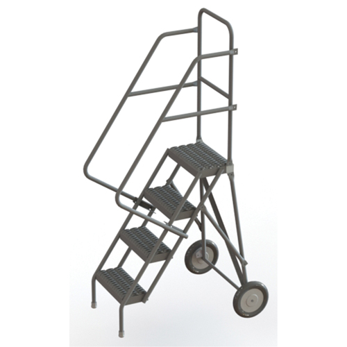 Rolling Ladder, 4 Steps, Serrated, 40" High OSI Industrial Sales