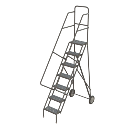 Rolling Ladder, 7 Steps, Serrated, 70" High OSI Industrial Sales